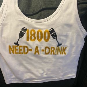 Crop top customize shirts and mask.Size medium